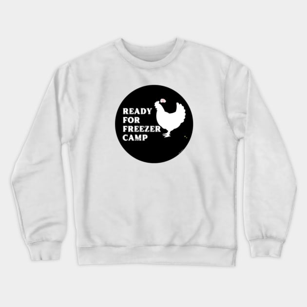 Chicken Uh Oh!! (Distress/Blk) By Abby Anime(c) Crewneck Sweatshirt by Abby Anime